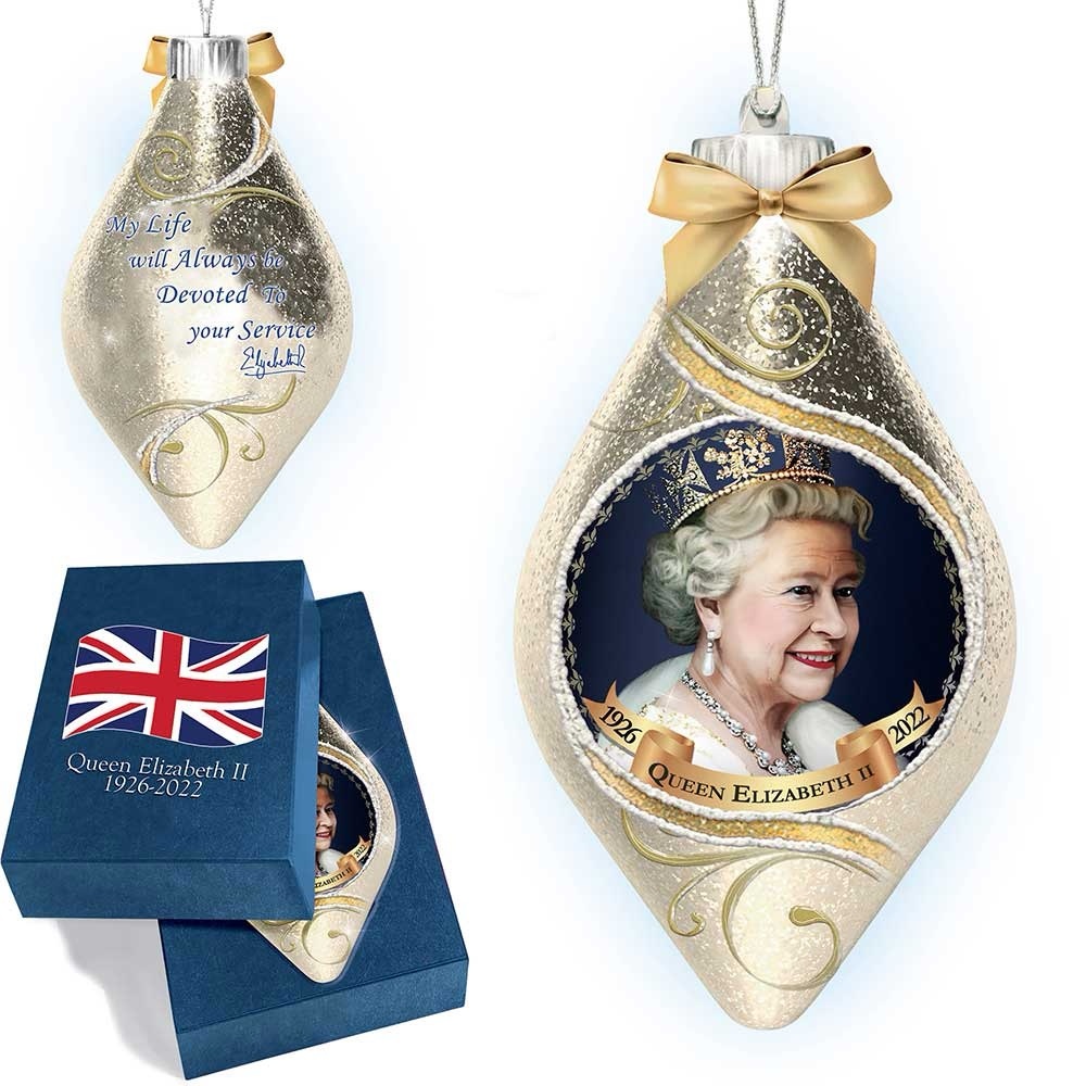 Queen Elizabeth II Shining Spirit Illuminated Hand- Blown Glass Ornament